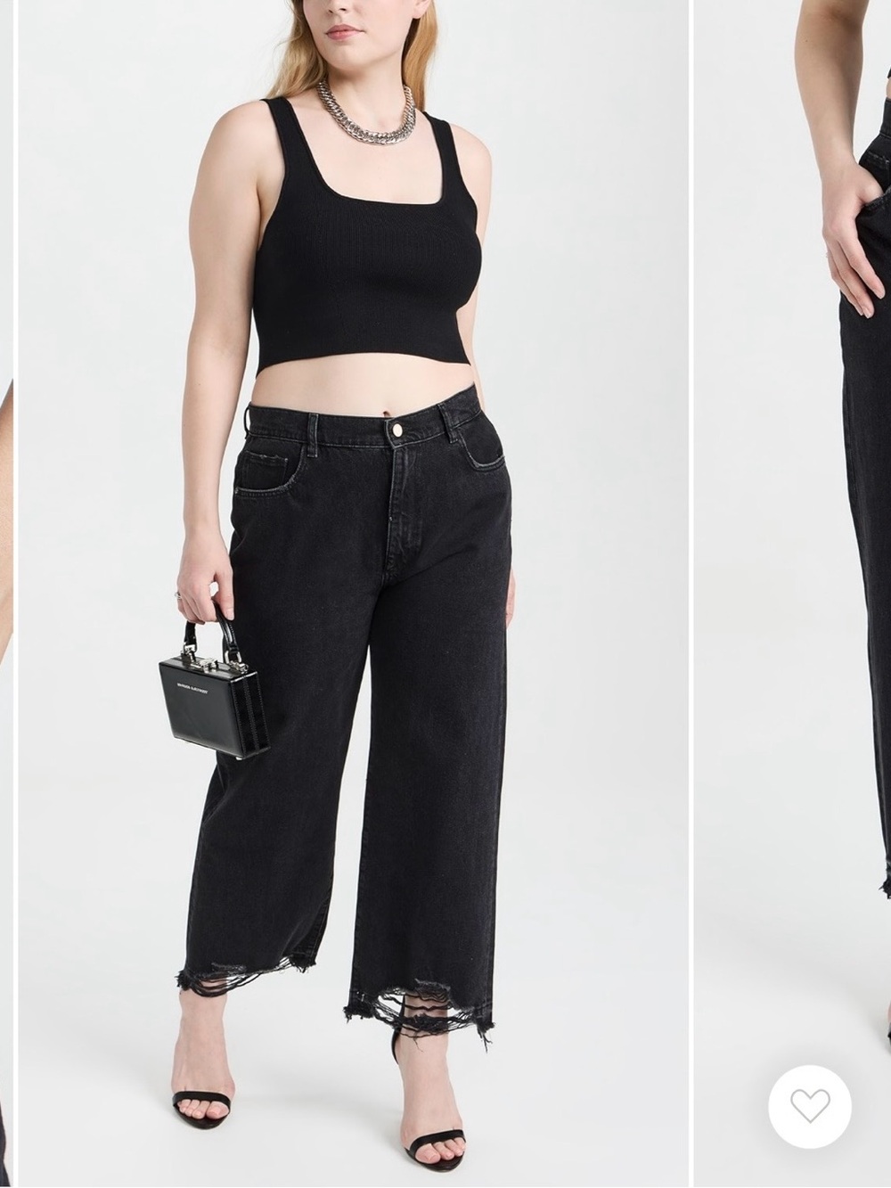 DL1961 High-Waist Raw-Hem Wide Leg Jeans - Black Anthropologie